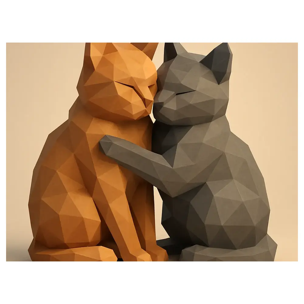 Low Poly Cat Model 3D Printing Pet Toys Decoration Animal Figures Universal Parts Repair