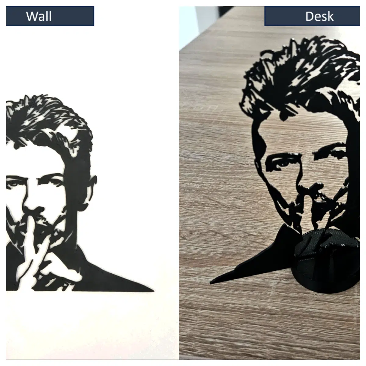 Unique Silhouette David Bowie Wall Desk Art Poster Decor Vinyl Wall Art Bowie Fan Gift Home Office Decor Collectible Art