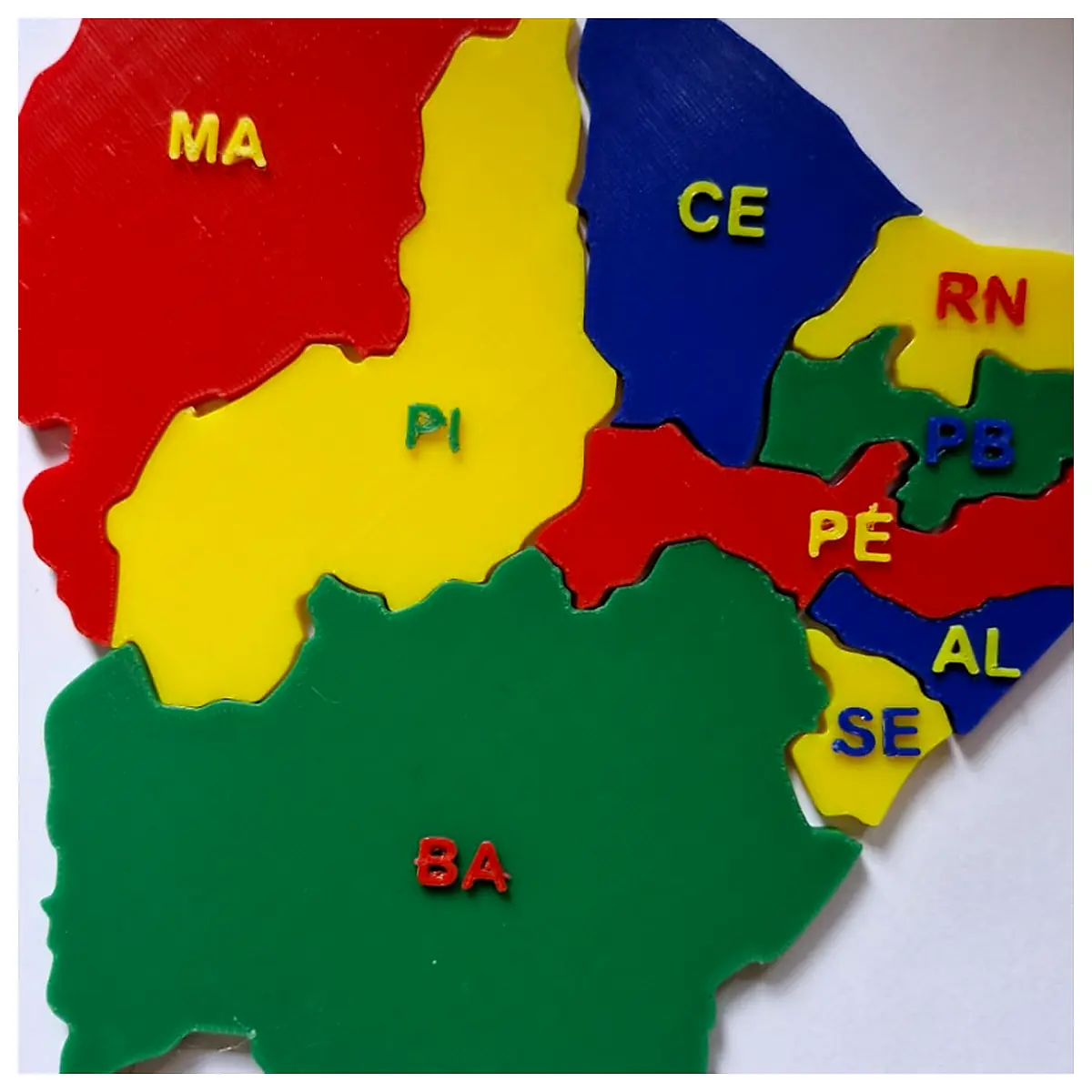 Northeast Brazil Map Puzzle Educational Game Geography Puzzle Map Learning Toys