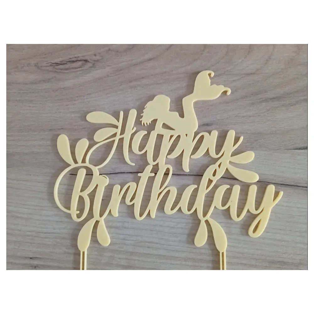 Mermaid Cake Topper Birthday Party Decor Ocean Theme Decorations Happy Birthday Supplies
