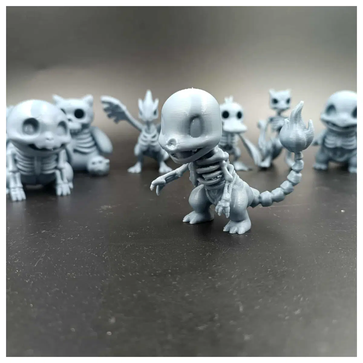 Charmander Skeleton Toy Anime Figure Kawaii Pokemon Parts Model Collectible