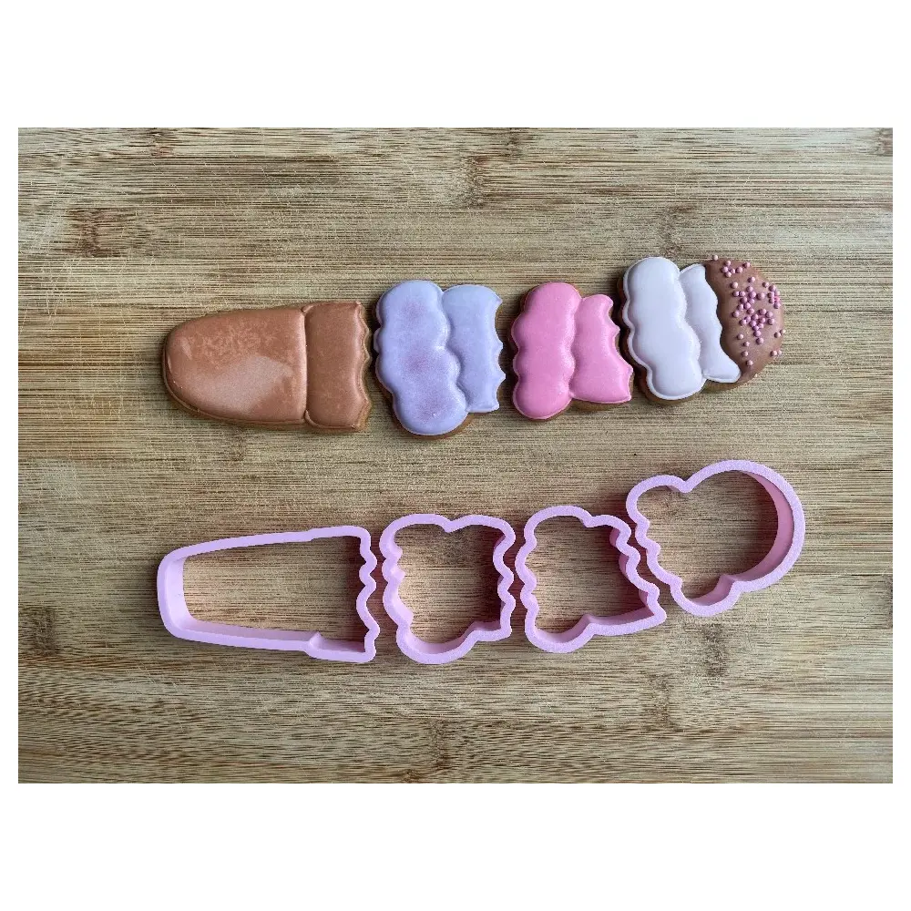 4 Part Ice Cream Cookie Cutter Cookie Variety Shapes Baking Tool Decorating