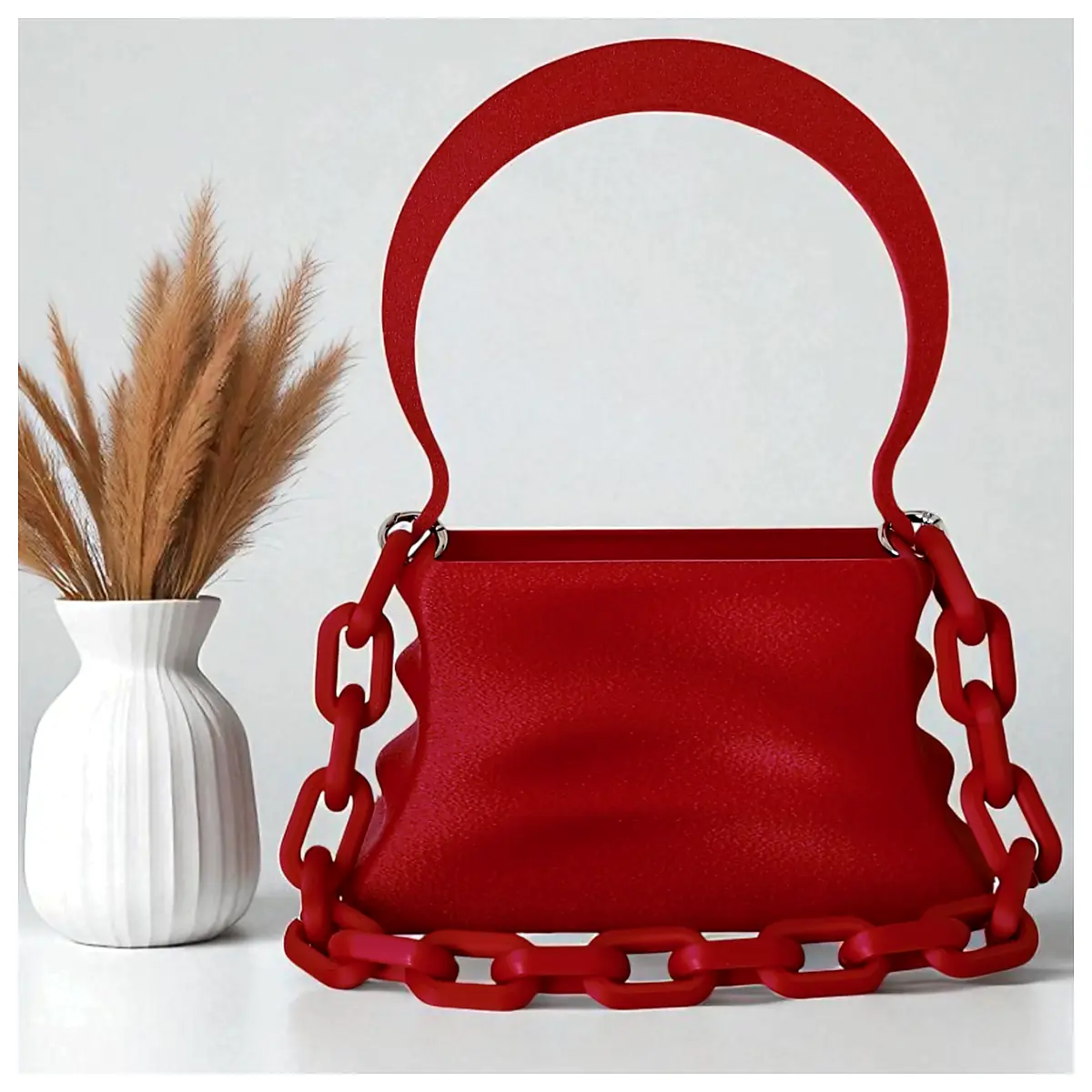 Fuzzy Bag with Handle and Chain Versatile Shoulder Bag Parts Repair Accessories