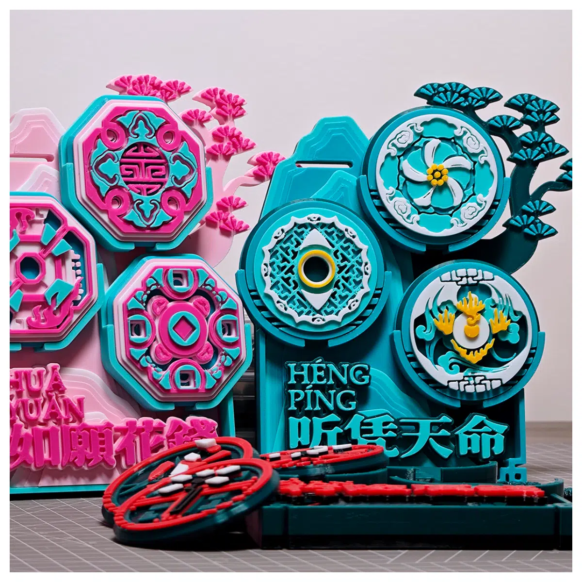 Pendant Set Tongbao Huaqian Hengqian Liqian Matching Charms Accessories Gift Box Jewelry Gift Collection