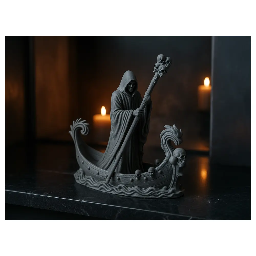 Gothic Boat Statue Cemetery Decoration Death Theme Garden Ornament Universal Boat Sculpture Repair Parts Grave Accessories