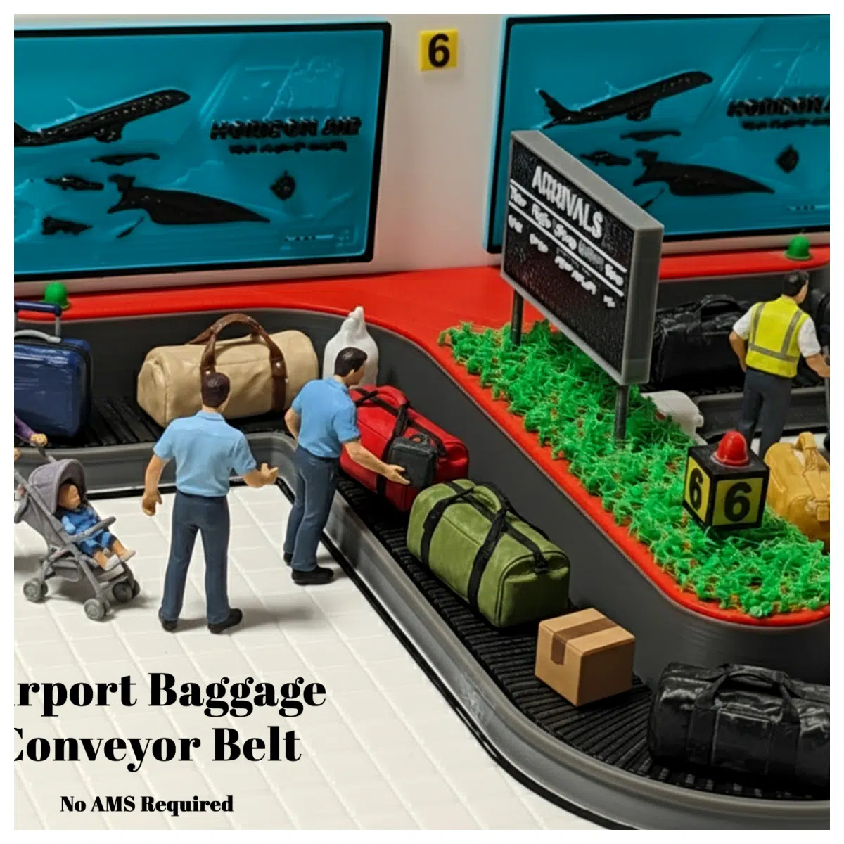 Airport Conveyor Belt Diorama Model Airplane Runway Simulation Scene Aviation Hobby