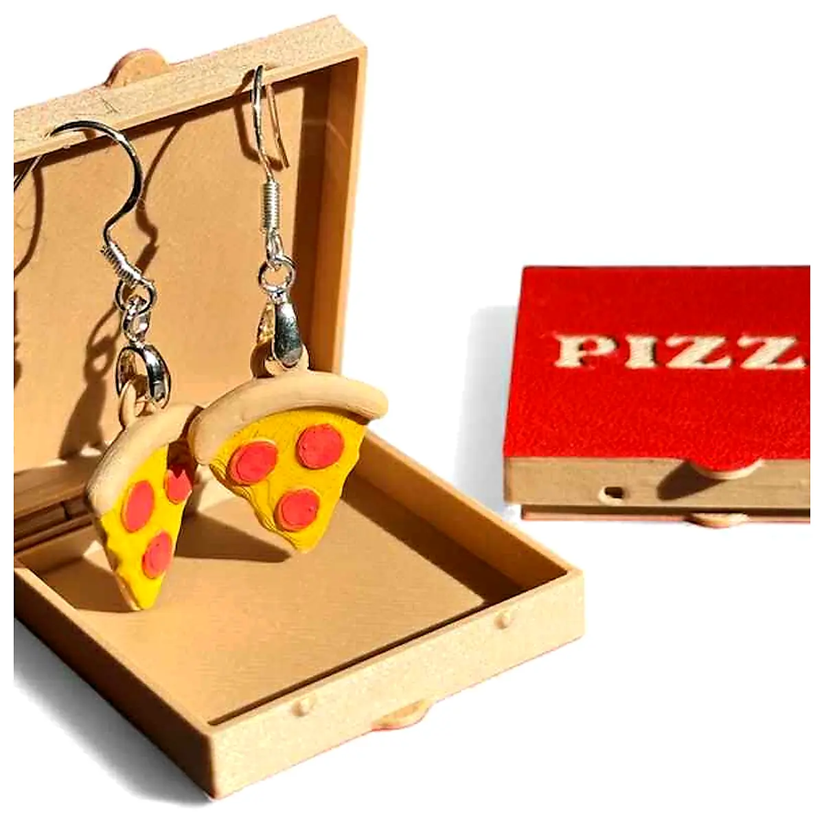 Pizza Earrings Pizza Box Display Creative Home Decor Restaurant Gift Collectible