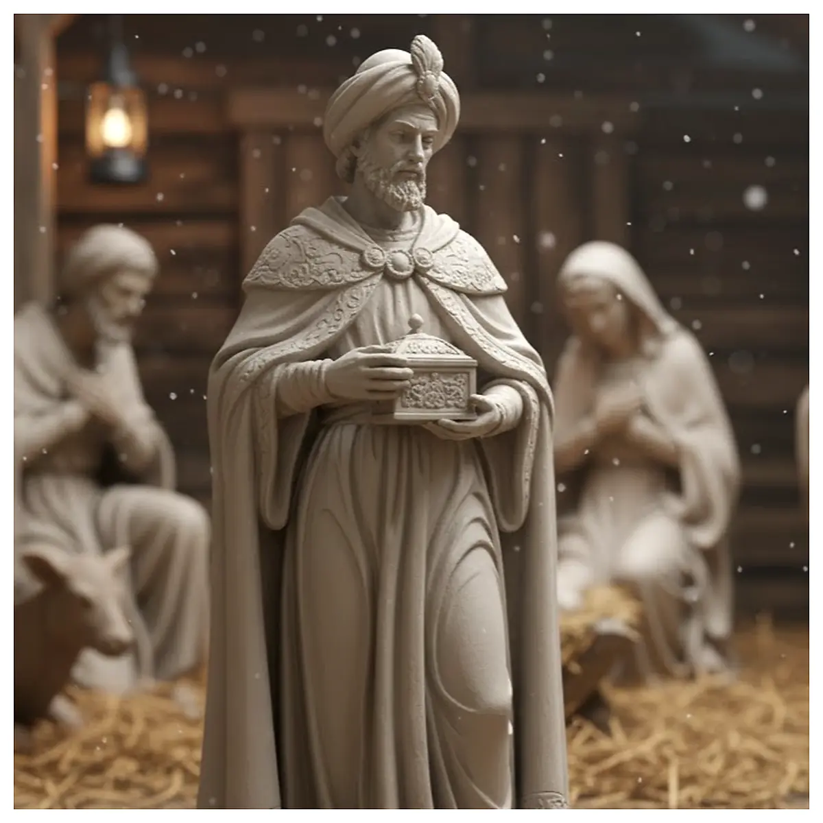 Nativity Scene Figure King Gaspar Realistic Biblical Scene Model Christmas Decoration Parts Accessories Nativity Scene King Gaspar Figure Realistic Bi