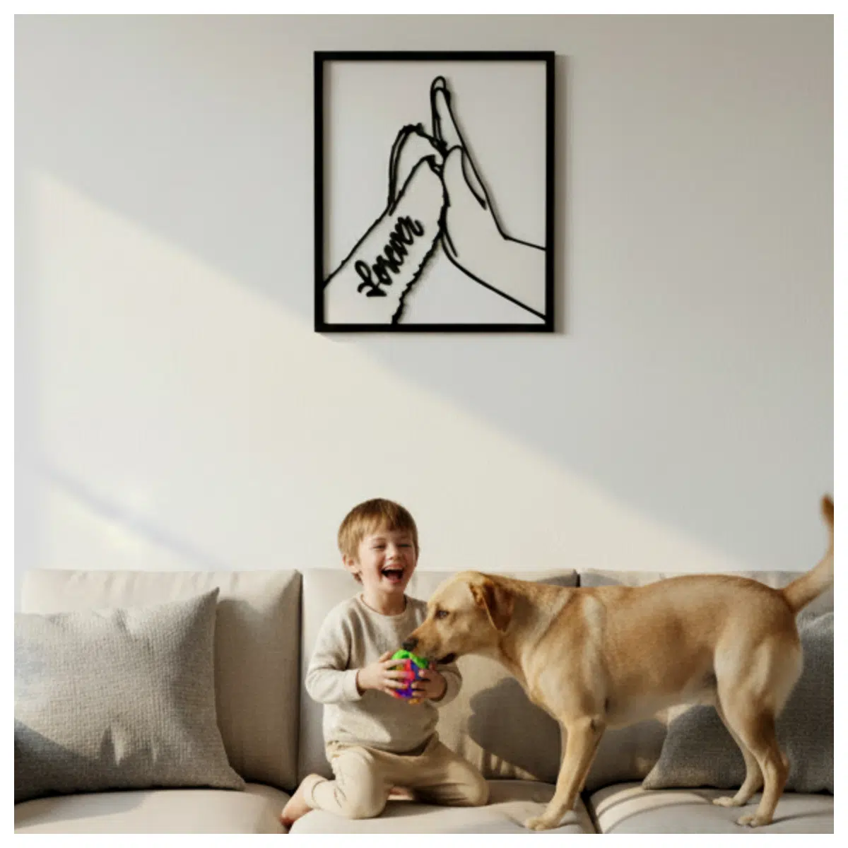 Doggy Handshake Wall Art Pet Decor Dog Gift Home Wall Hanging Dog Lover Collection Animal Wall Art