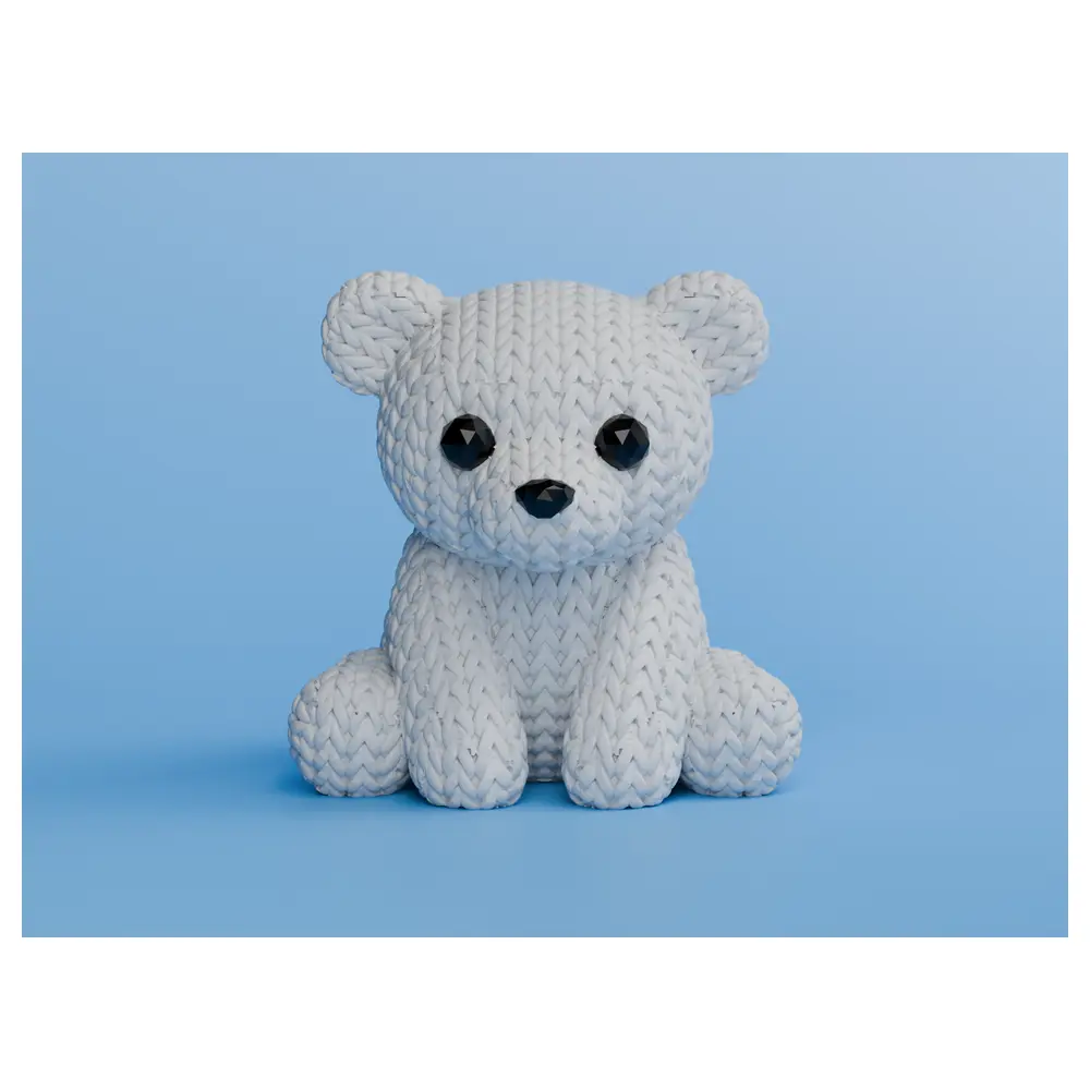 Knitted Polar Bear Plush Toy Soft Teddy Bear Cute Stuffed Animal Kids Gift Baby Toy