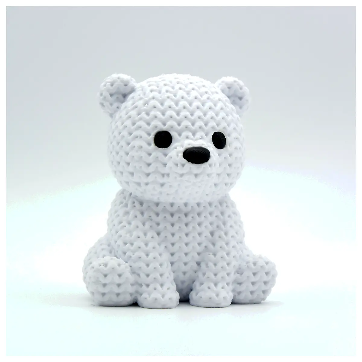 Knitted Baby Polar Bear Plush Toy Soft Animal Gift Newborn Baby Shower Present