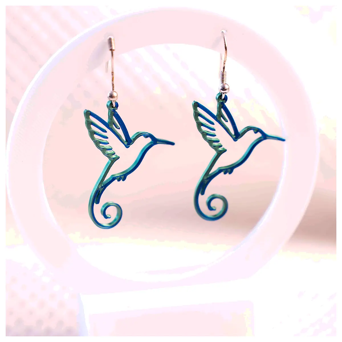 Hummingbird Earrings Bird Jewelry Small Feather Earrings Delicate Gift Shop Wholesale Retail