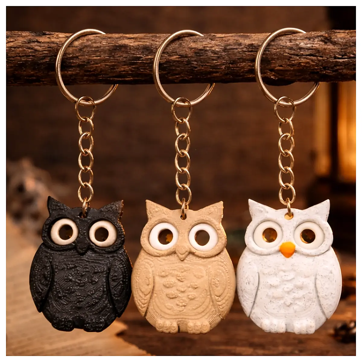 3D Printed Owl Charms Cute Realistic Bird Keychain Universal Accessories Parts Repair