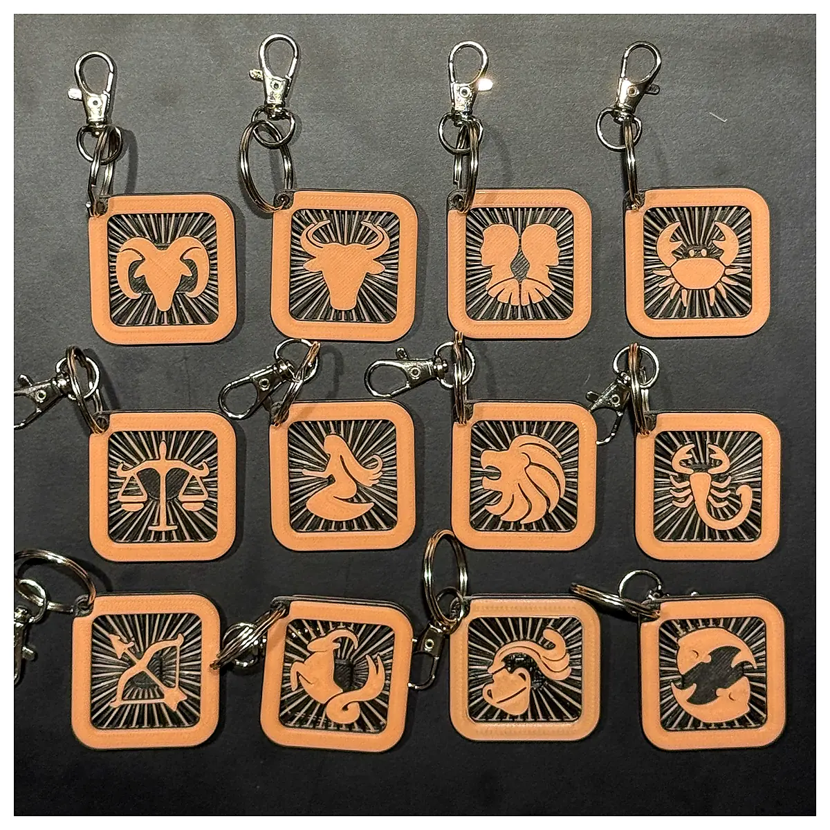 Zodiac Charms Keychain Signs Luck Gift Jewelry Accessory