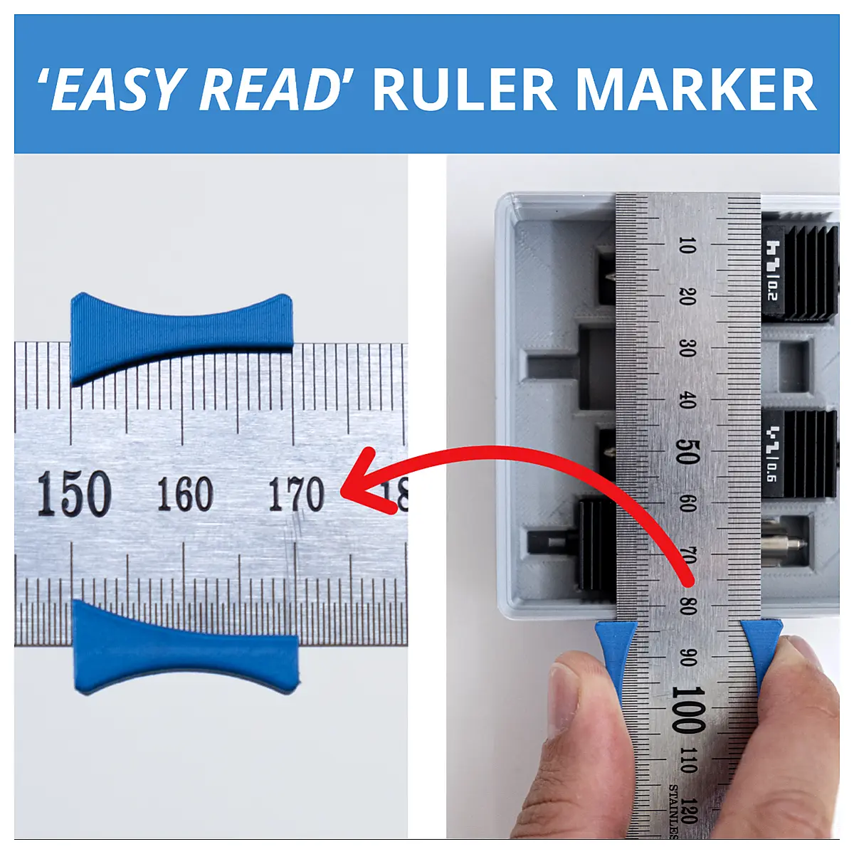 Ruler Slide Marker Easy Read 5 s Measuring Tool Marking Gauge Measuring Accessories