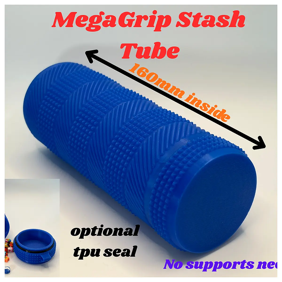 Multi Purpose Stash Tube Container Long Screwcap Storage Organizer Parts Repair Seal