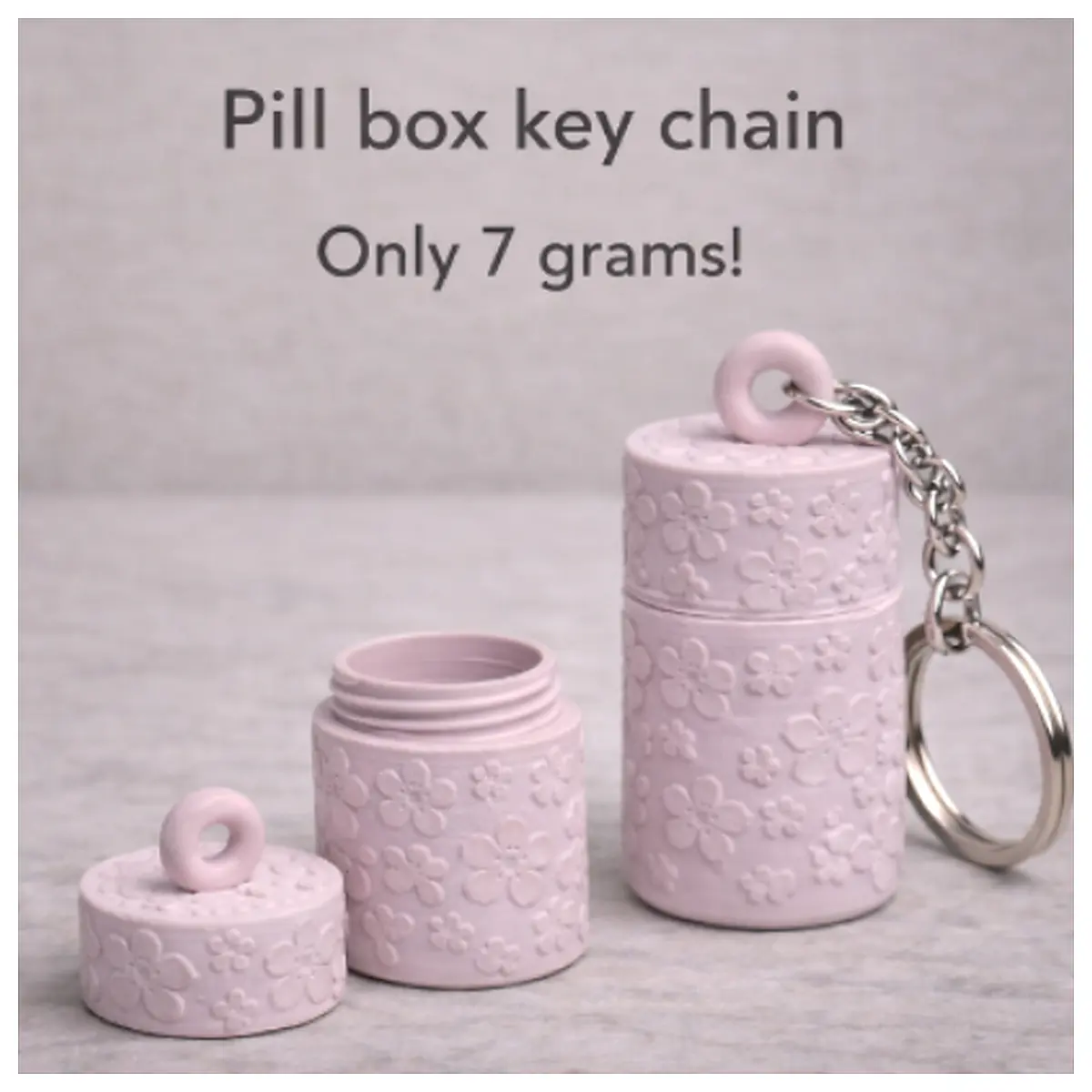 Flower Pill Box Keychain Floral Medication Holder Multi Petal Flower Keyring Storage Accessory Gift