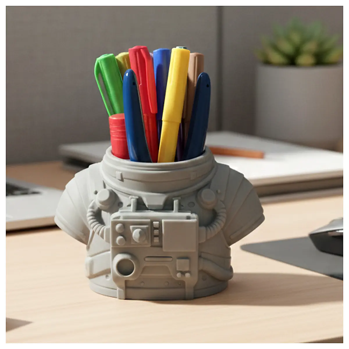 Space Suit Pen Holder Desk Organizer Multi Functional Holder Stationery Organizer Parts Accessories Repair