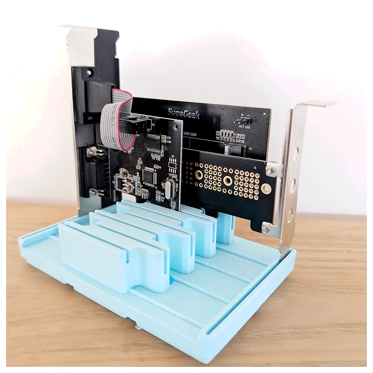 Gridfinity 3x2 PCIe Card Holder 8 Small Cards Universal PC Cable Management Storage Solution