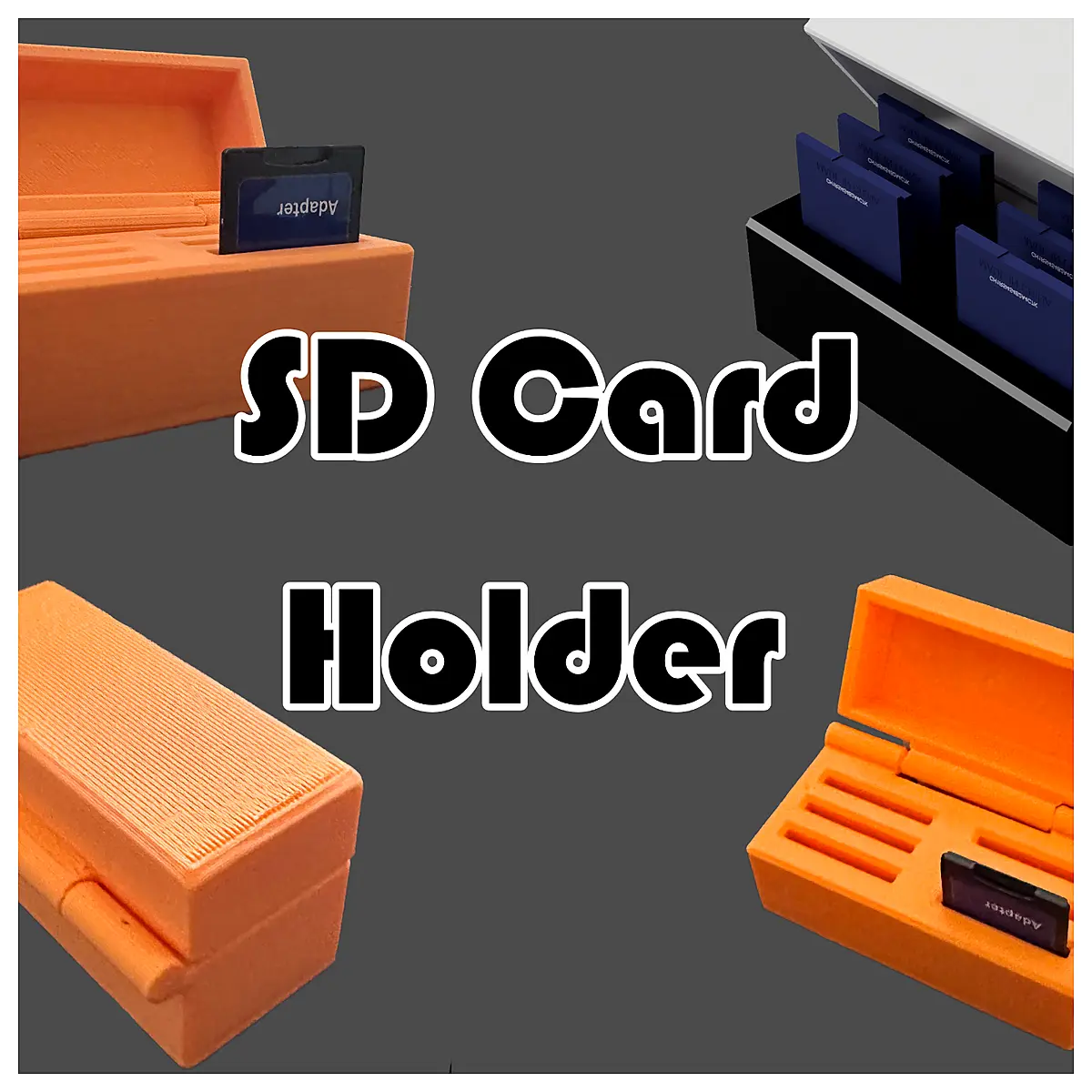 SD Card Holder 3D Printed Print in Place Storage Case Accessory Electronic Device Parts Universal