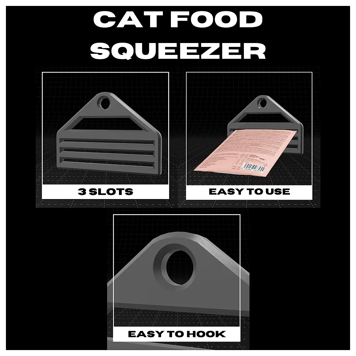 Cat Food Squeezer Pouch Clip Pet Food Seal Saver Dispenser Tool Easy Open Access