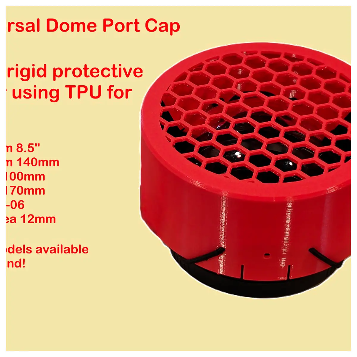Universal Dome Port Cap Cover Waterproof Protection Parts Repair Accessories