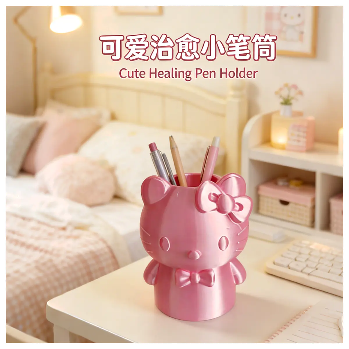 Cute Pen Holder Organizer Desk Accessory Cute Gift Creative Supplies Office Student Stationery Multi Purpose Stand