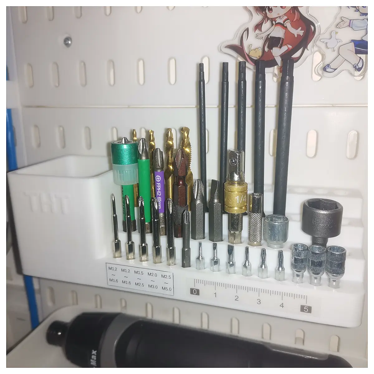 Pegboard Screwdriver Bit Organizer Magnetic Tool Bit Holder Storage Fastening Accessories