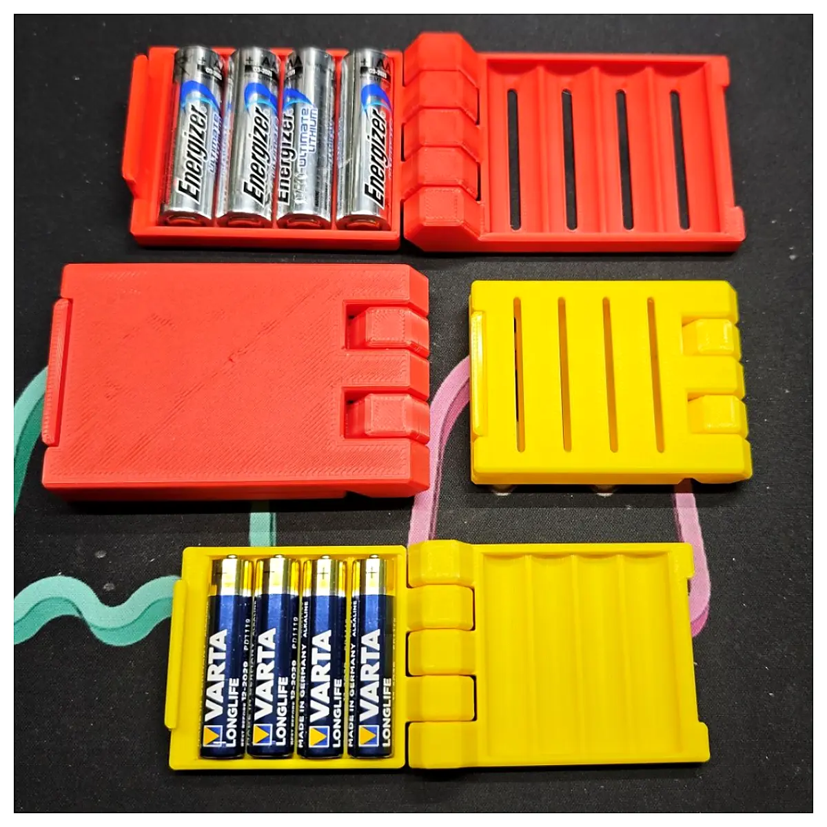 4 AA or AAA Battery Case 2 Styles Battery Charger Battery Storage Case Battery Holder Accessories