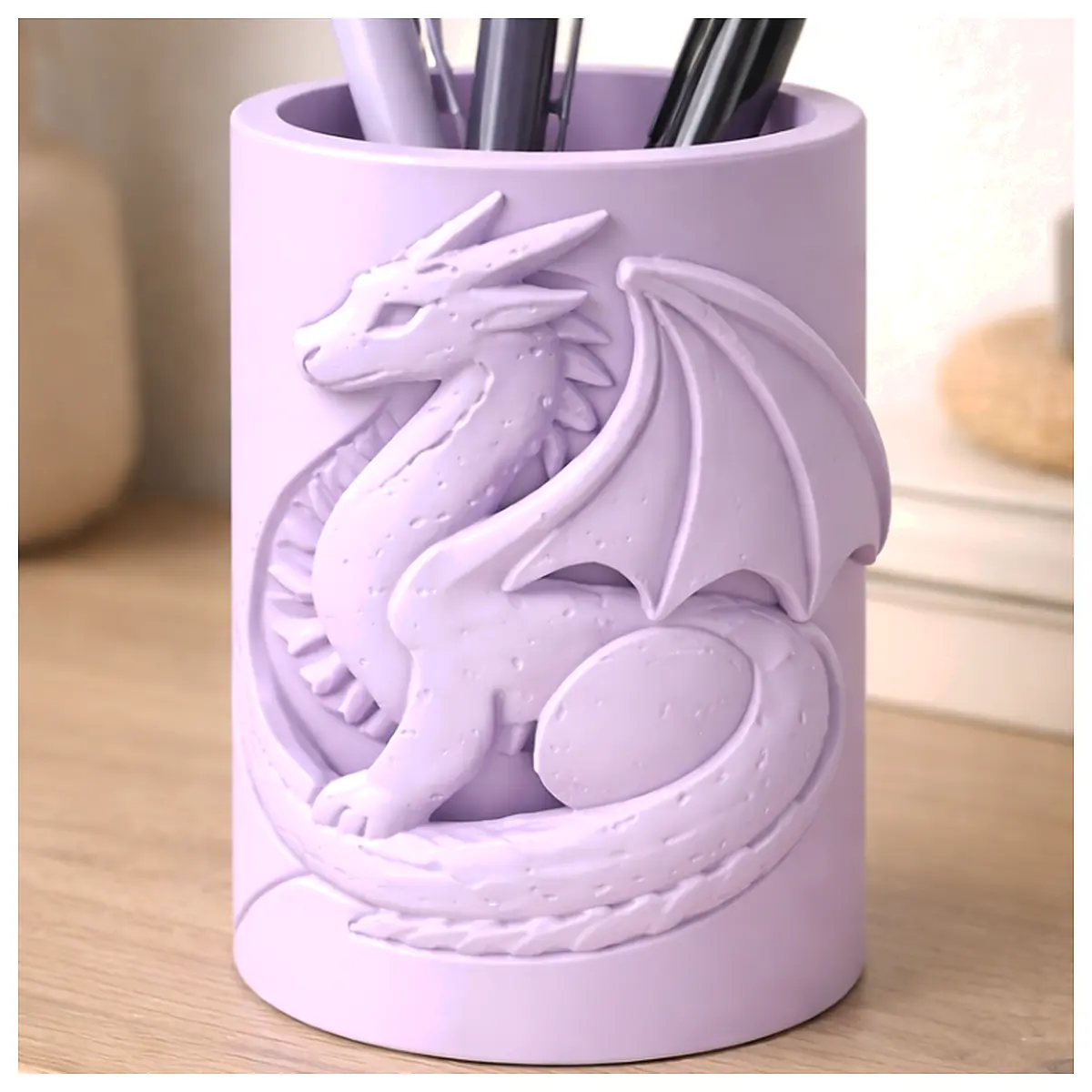 Dragon Relief Pen Holder Universal Desk Stand Art Supplies Repair Parts Replacement Accessories