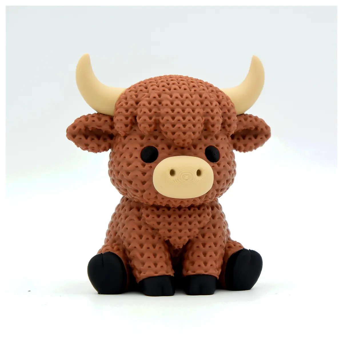 Knitted Highland Cow Plush Toy Soft Cute Gift Kids Baby Realistic Faux Fur