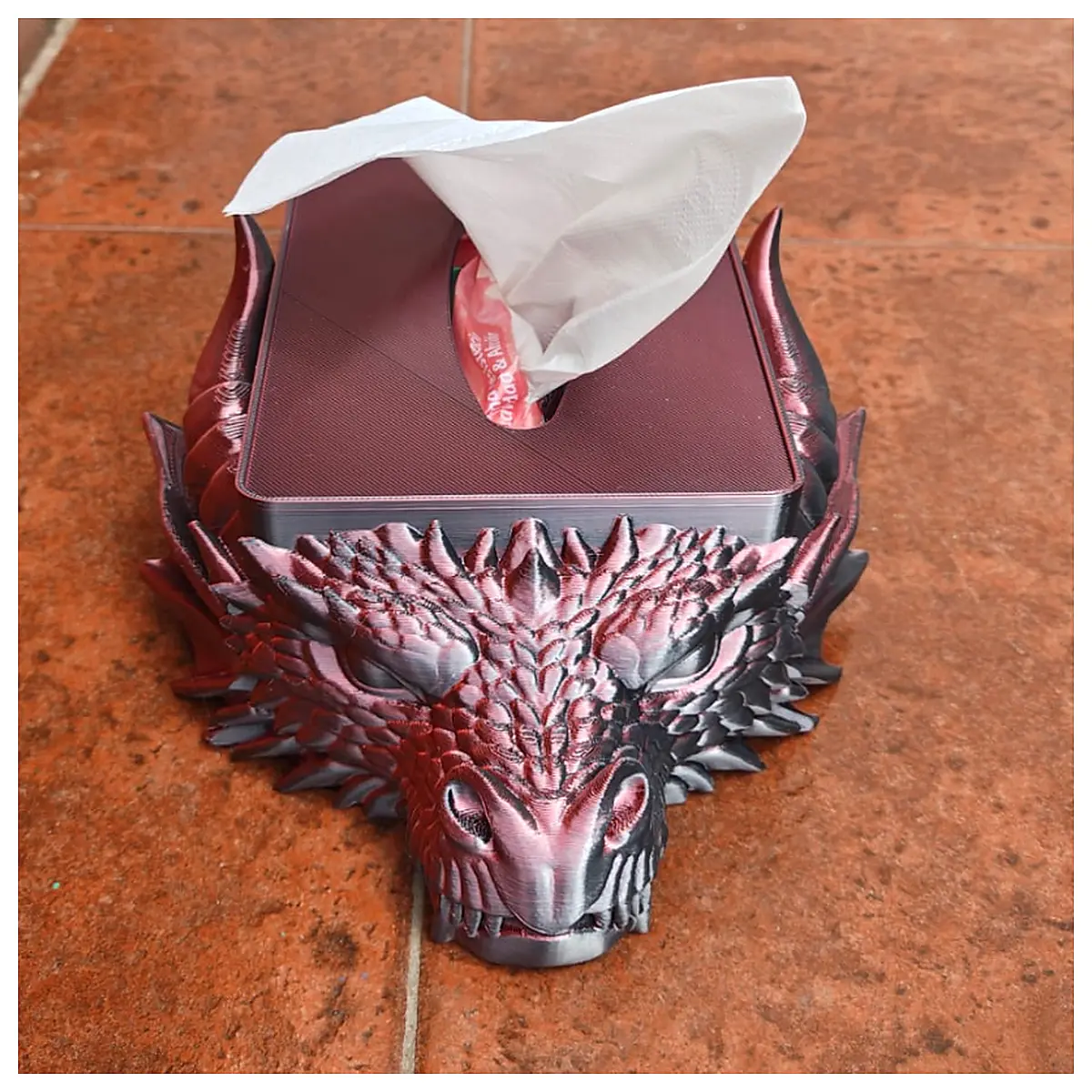 Dragon Tissue Box Multi Functional Tissue Holder Open Close Tissue Storage Office Home Gift