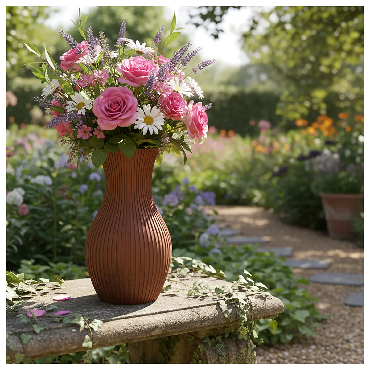 Ribbed Vase Decorative Container Home Decor Universal Vase Parts Repair Accessories