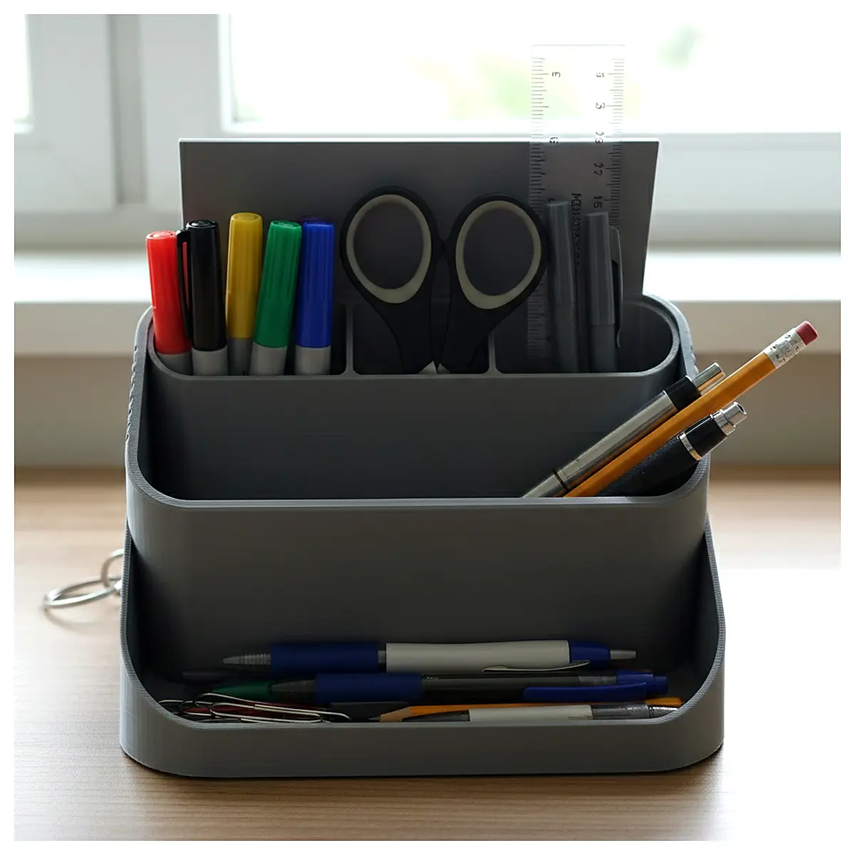 Multi Purpose Desk Organizer Office Supplies Pen Holder File Rack Desk Storage Solutions Parts Repair
