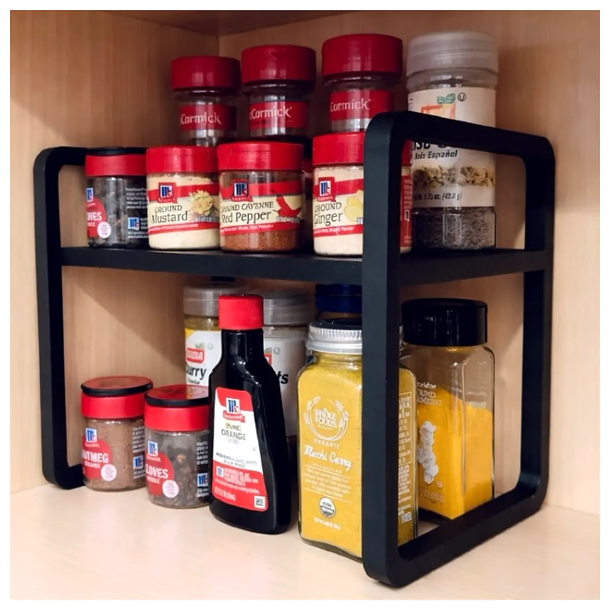 Dual Shelf Organizer Storage Solutions Space Saving Shelving Unit Home Storage