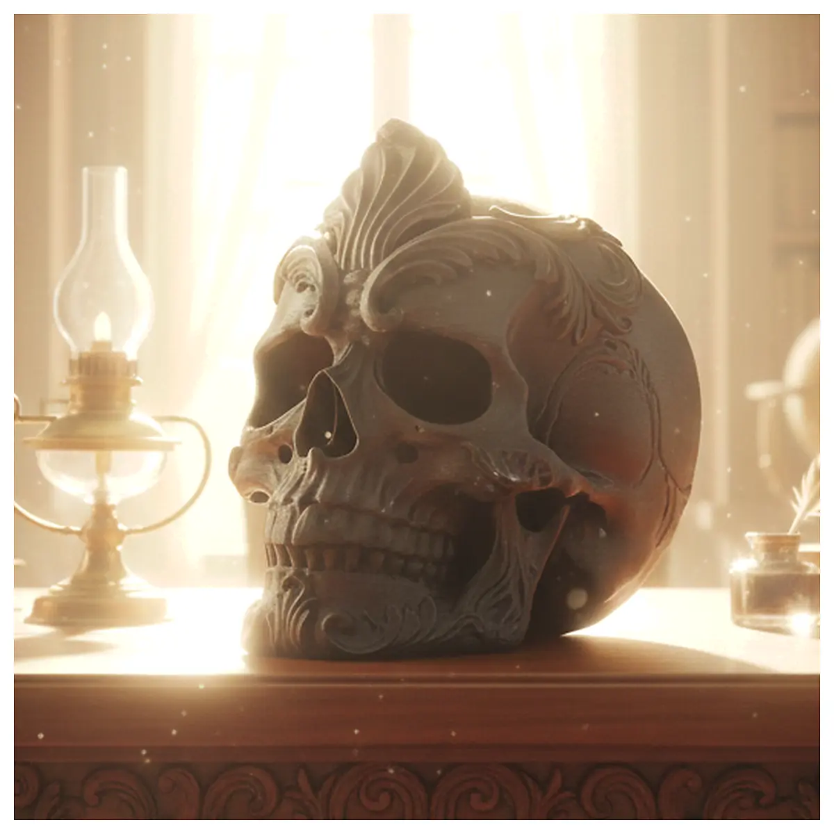 Baroque Skull Art Memento Mori Skeleton Decor Skull Figurine Cemetery Decoration Death Memorial Gothic Decor