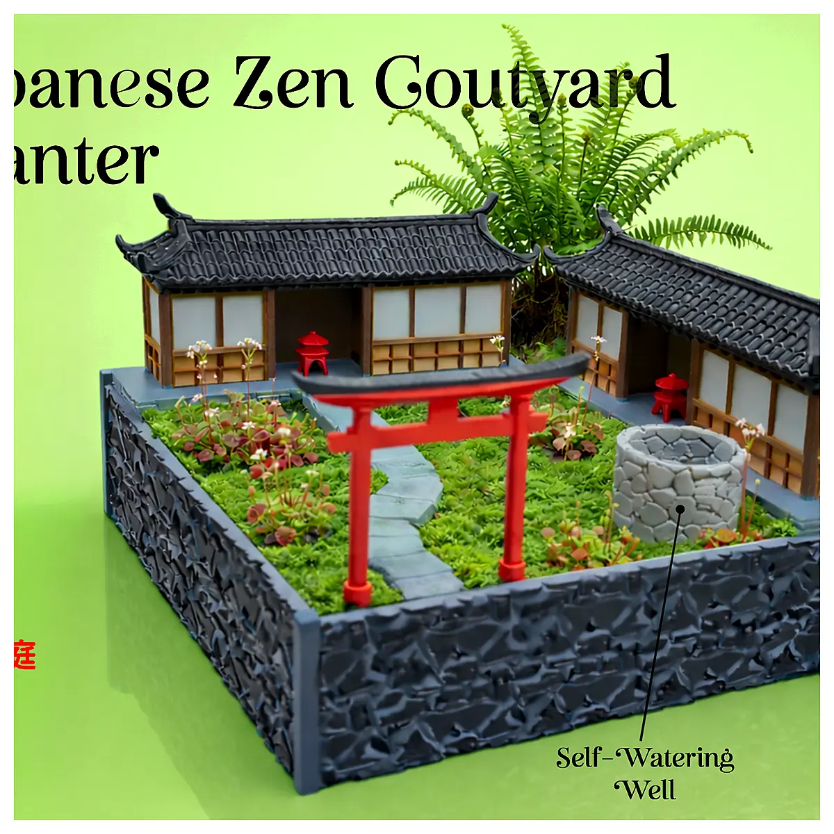 Zen Courtyard Planter Self Watering Universal Planter Bonsai Plant Care Green Plants Pruning Planter Parts
