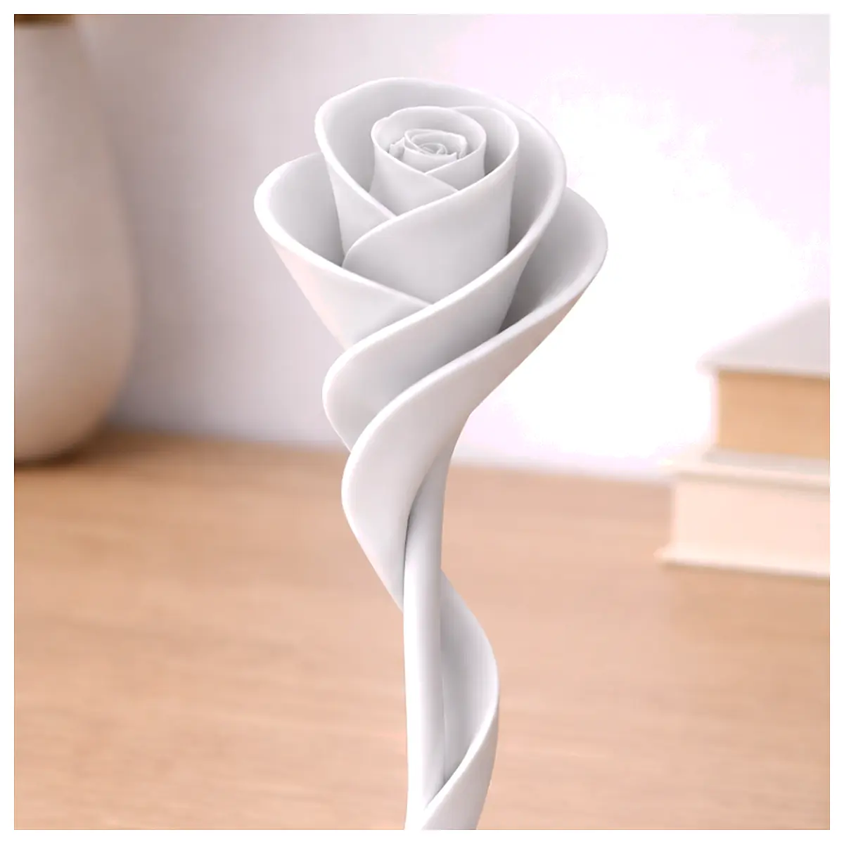 Twisted Rose Sculpture Art Figurine Decorative Floral Art Her Girlfriend Best Friend Art Piece
