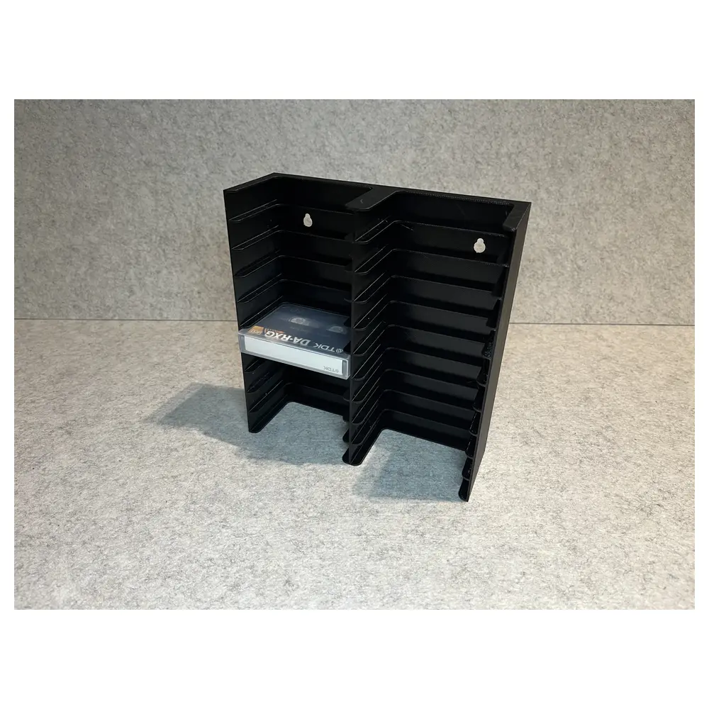 Tape Rack 20 DAT Tapes Cassettes Vinyl Storage Wall Mount Organizer Universal Holder