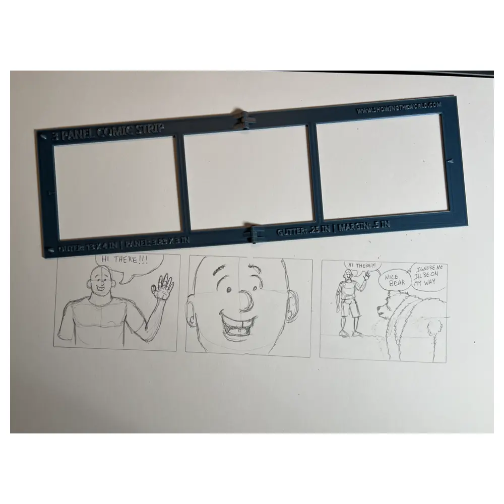Foldable Comic Strip Template 13x4 3 Panel Drawing Art Design Paper Sketching Layout