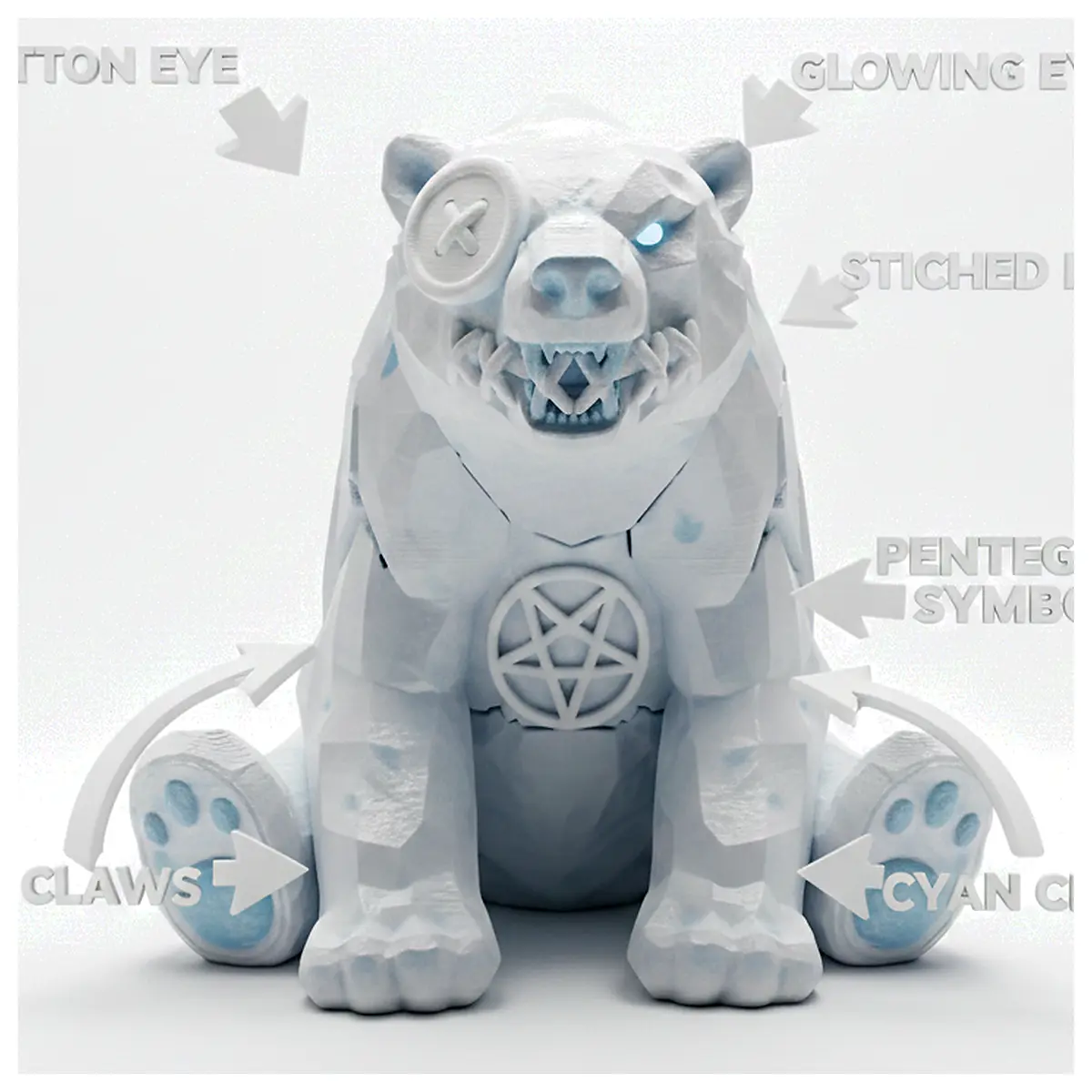 Polar Bear Toy Terrifying Realistic Animal Plush Figure Kids Gift Safe Durable Bear Toy