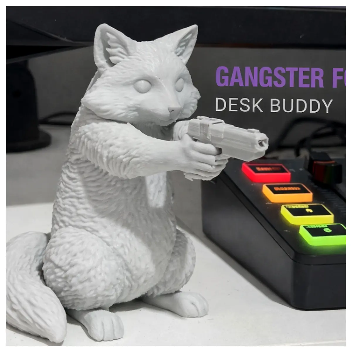Desk Buddy Animal Figurine Fox Toy Multi Purpose Decoration Pet Parts Repair Parts Creative Gift