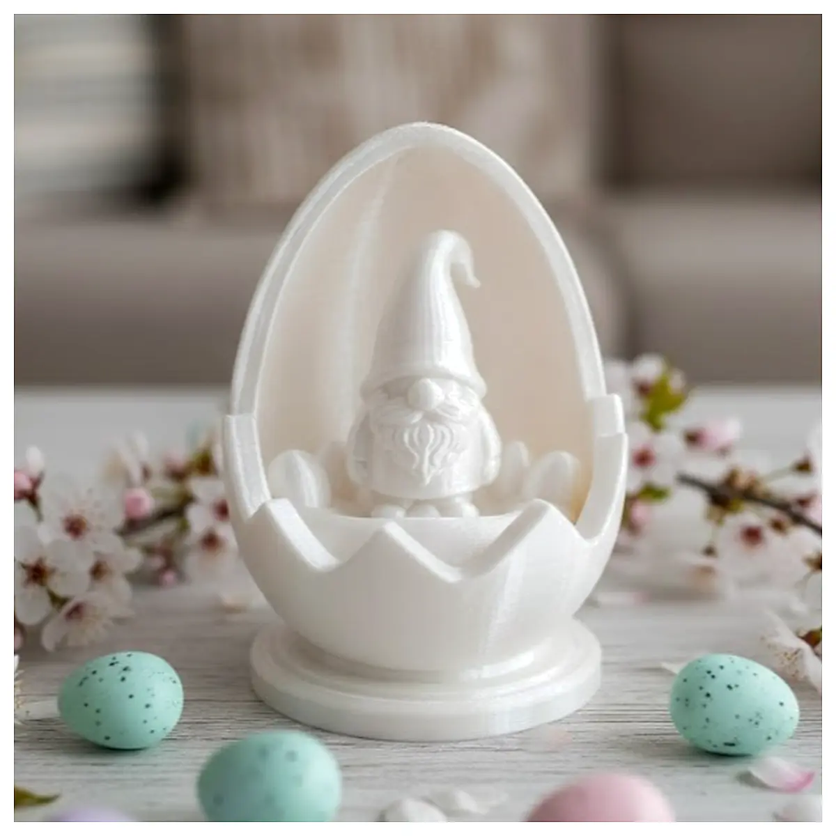 Cute Gnome in Egg Festive Decor Holiday Gift Ornament Decoration Creative Gift Piece