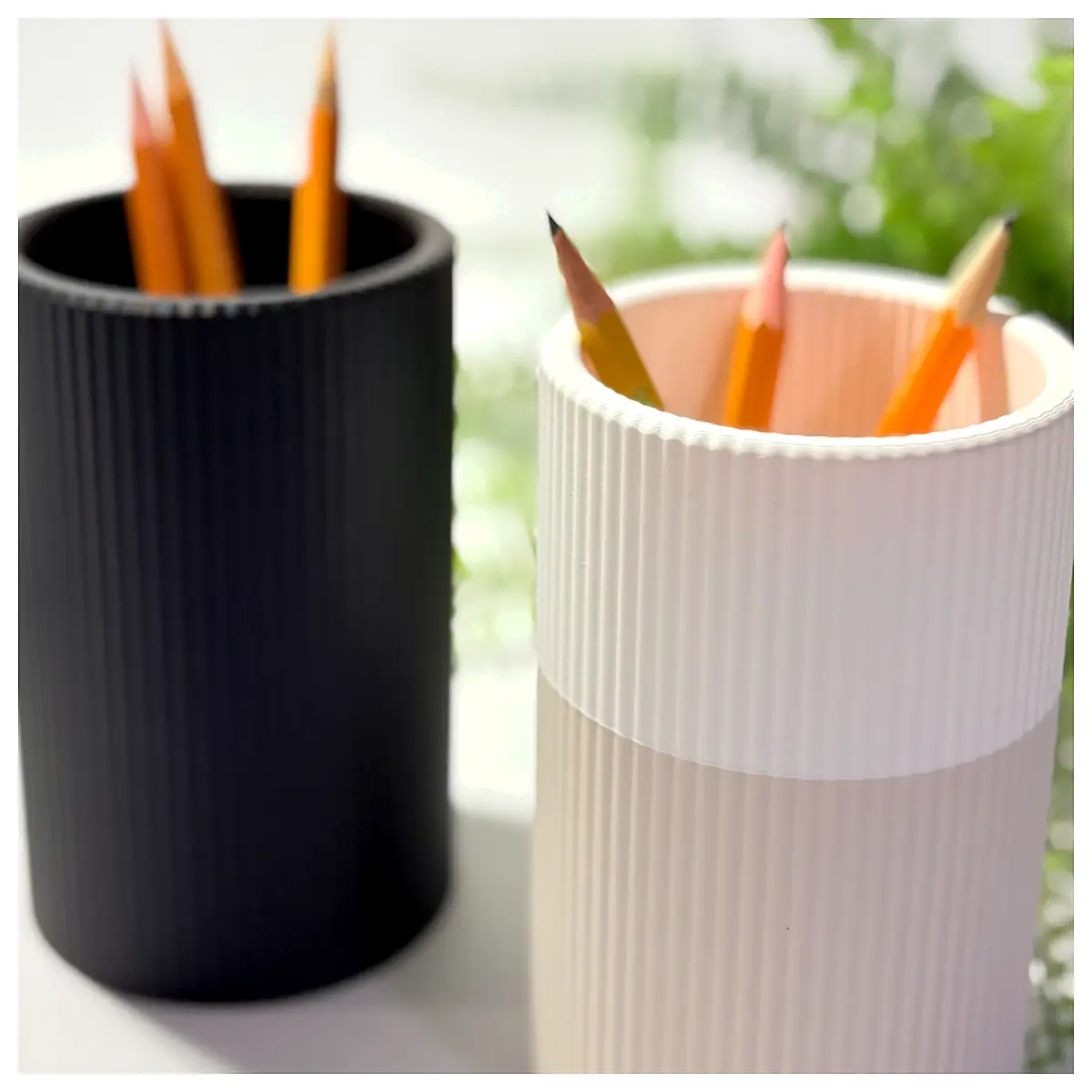 Ribbed Pencil Holder Aesthetic Desk Organizer Storage Supplies Bulk Stationery Creative Decor