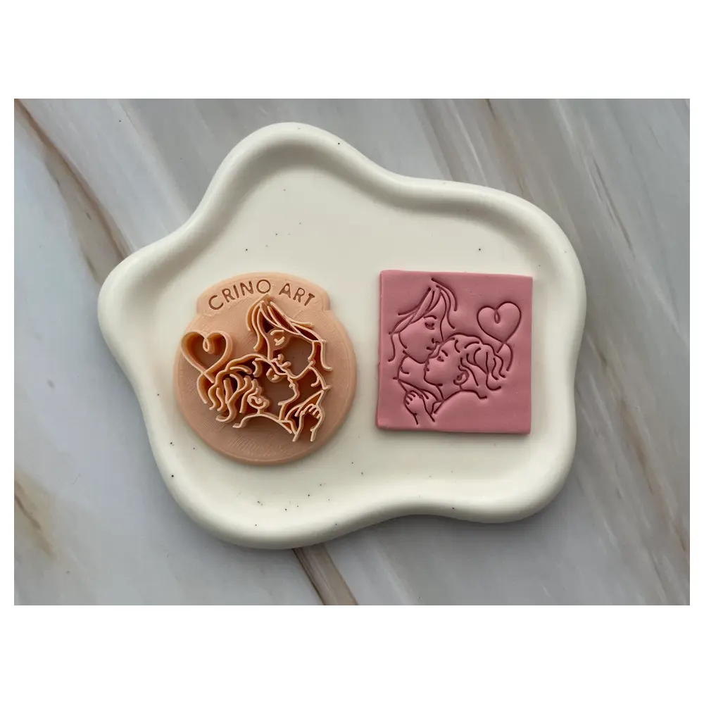 Mother Child Polymer Clay Stamp DIY Crafting Supplies Art Accessories