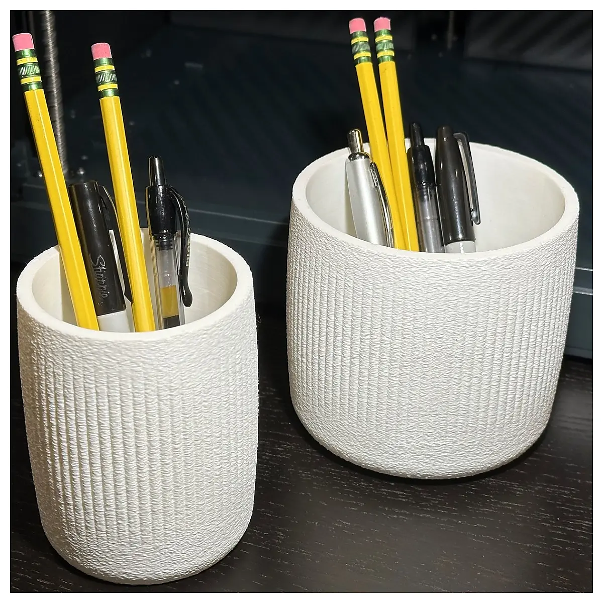 Universal Ribbed Pen Pencil Cup Holder Case Parts Repair Replacement Simple