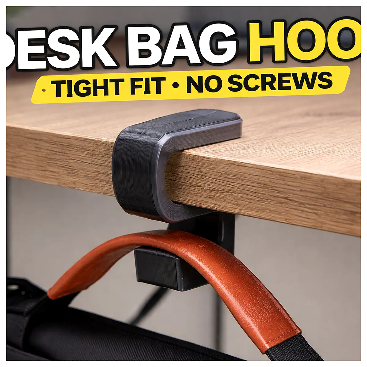 Desk Hook 15 20mm Tight Fit No Screws Organizer Hanging Hook Multi Purpose Accessory