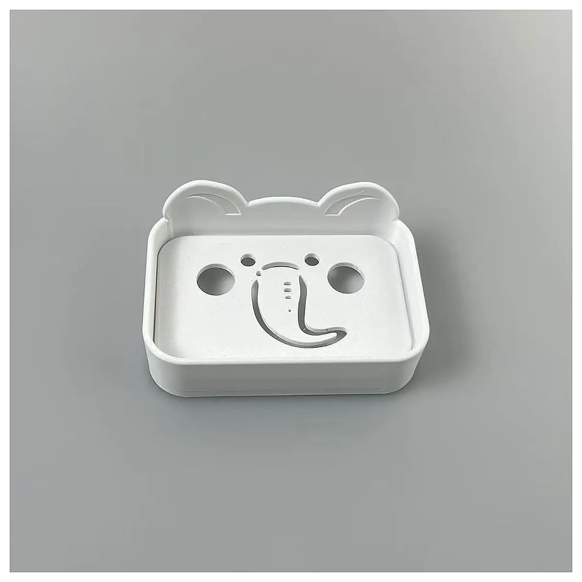 Cute Elephant Soap Dish Drainable Box Universal Soap Storage Organizer Bath Caddy