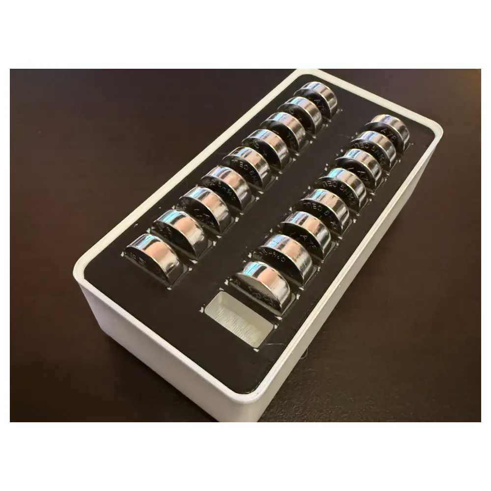Gridfinity 1x2 Storage Box LR44 Battery Holder Parts Repair Maintenance Universal Organizer