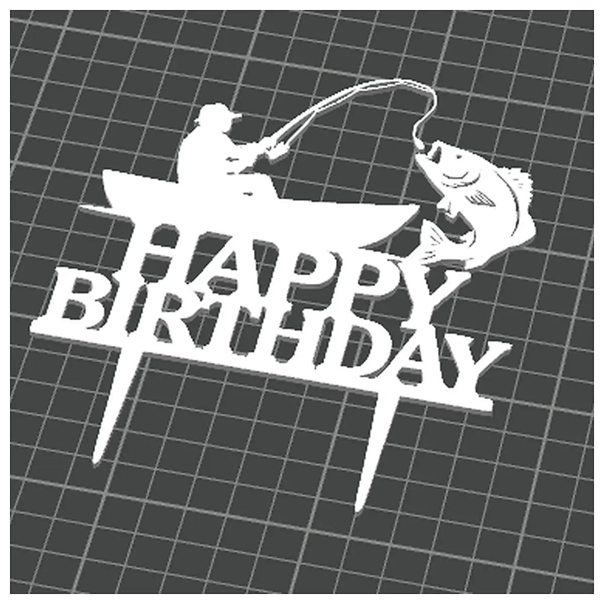 Birthday Cake Topper Fisherman Nautical Theme Cake Decorations Fishing Party Supplies Birthday